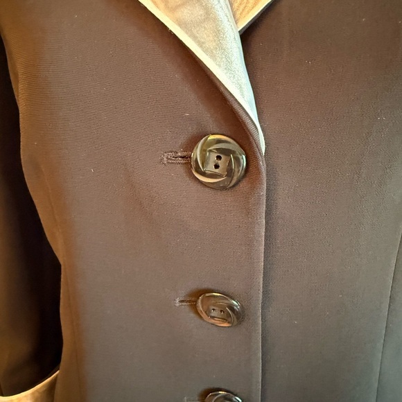 Women’s Le Suit 2 Pieces Jacket (s-14) Long Skirt (s-16) Padded Shoulders Black - Picture 5 of 16